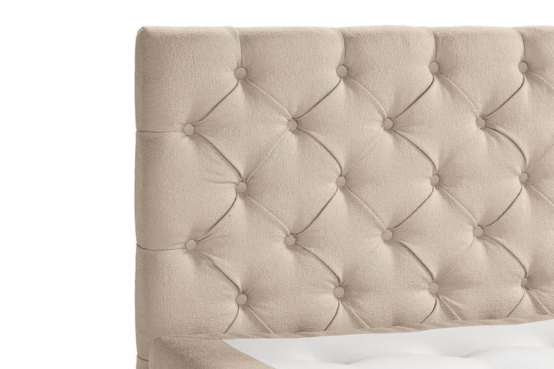 Oslo Lyx Sengepakke Boucle 140x200 Dybttuftet gavl - Beige - Møbler - Senge - Kontinentalsenge
