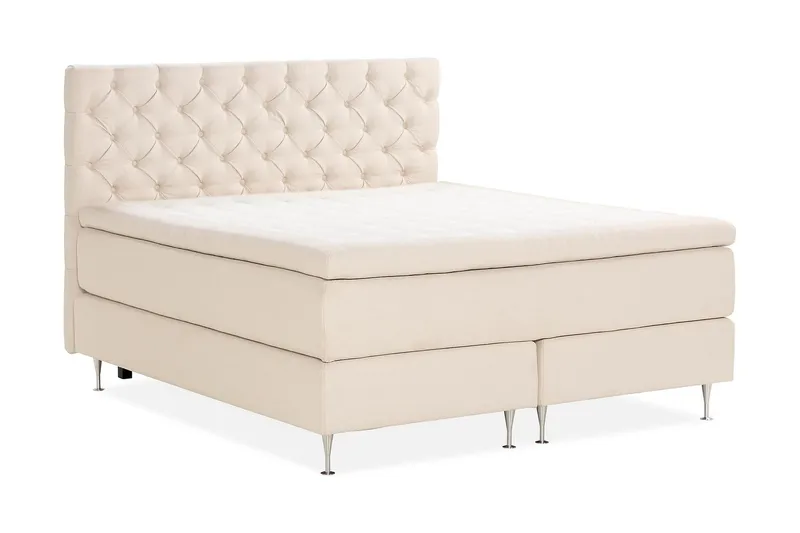 Oslo Lyx Sengepakke Boucle 160x200 Dybttuftet gavl - Lysebeige - Møbler - Senge - Kontinentalsenge