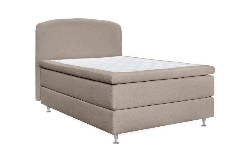 Oslo Lyx Sengepakke Kontinentalseng 140x200 cm Curved Sengegavl - Beige - Møbler - Senge - Kontinentalsenge