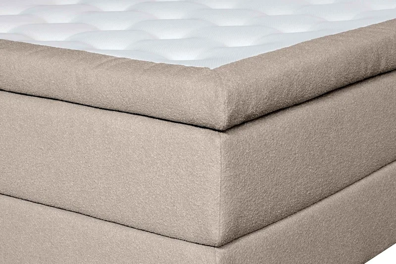 Oslo Lyx Sengepakke Kontinentalseng 140x200 cm Curved Sengegavl - Beige - Møbler - Senge - Kontinentalsenge