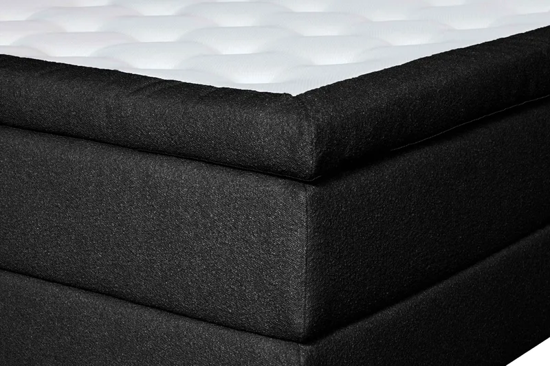 Oslo Lyx Sengepakke Kontinentalseng 140x200 cm Curved Sengegavl - Sort - Møbler - Senge - Kontinentalsenge