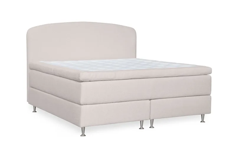 Oslo Lyx Sengepakke Kontinentalseng 160x200 cm Curved Sengegavl, Lys beige