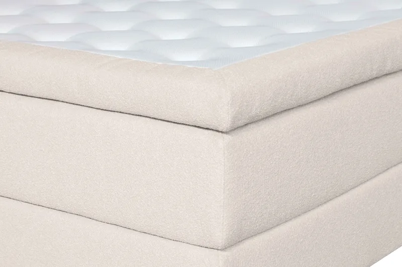 Oslo Lyx Sengepakke Kontinentalseng 180x200 cm Curved Sengegavl - Lys beige - Møbler - Senge - Kontinentalsenge
