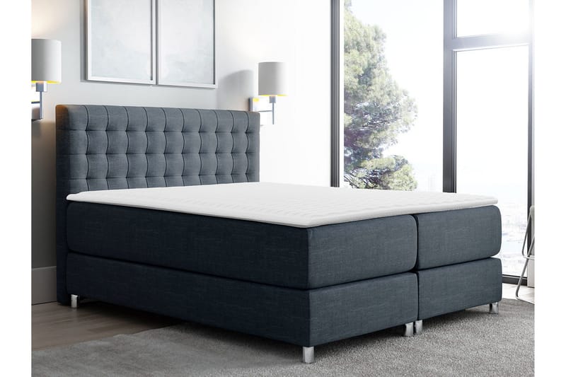 Plevoll kontinentalseng 140x200 - Mørkegrå - Møbler - Senge - Kontinentalsenge