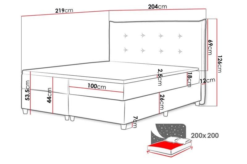 Prato Kontinentalseng 200x200 cm - Kontinentalsenge - Familieseng