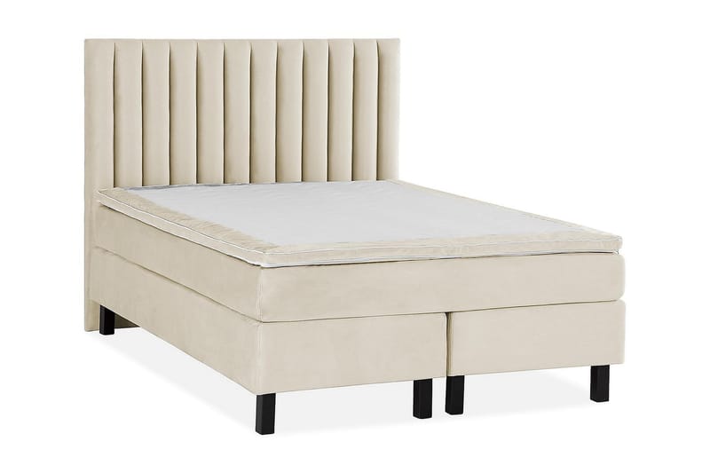 Princess Kontinentalseng 120x200cm - Beige/Velour - Komplet sengepakke - Kontinentalsenge