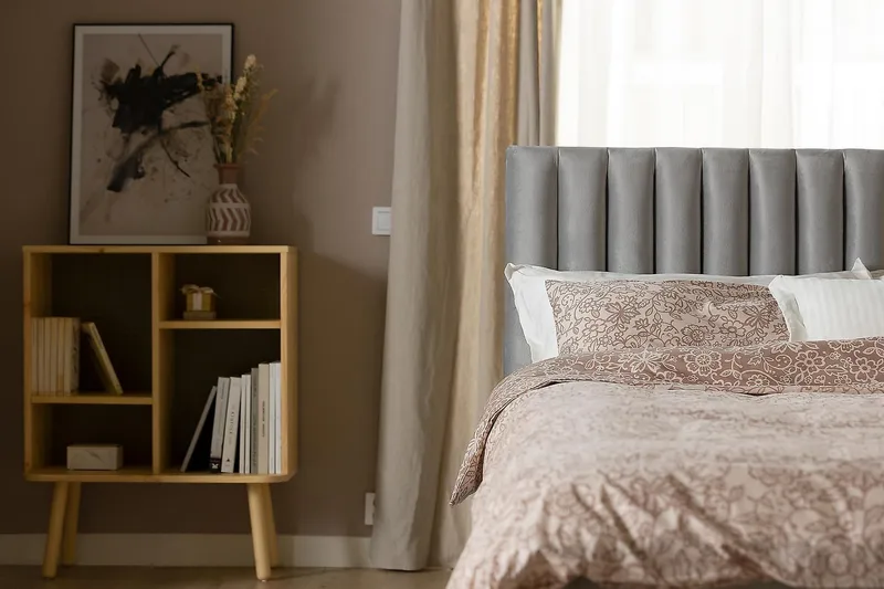 Princess Kontinentalseng 120x200cm - Lysegrå/Velour - Møbler - Senge - Kontinentalsenge