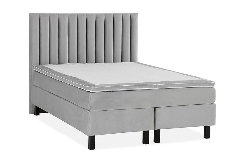 Princess Kontinentalseng 120x200cm - Lysegrå/Velour - Møbler - Senge - Kontinentalsenge
