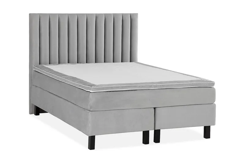 Princess Kontinentalseng 120x200cm - Lysegrå/Velour - Møbler - Senge - Kontinentalsenge