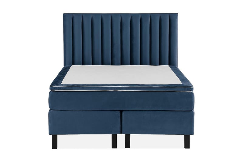 Princess Kontinentalseng 120x200cm - Mørkeblå/Velour - Møbler - Senge - Komplet sengepakke