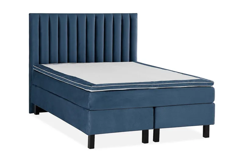 Princess Kontinentalseng 120x200cm - Mørkeblå/Velour - Møbler - Senge - Kontinentalsenge