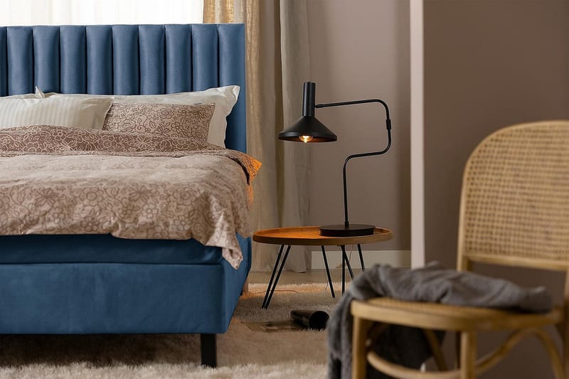 Princess Kontinentalseng 120x200cm - Mørkeblå/Velour - Møbler - Senge - Kontinentalsenge