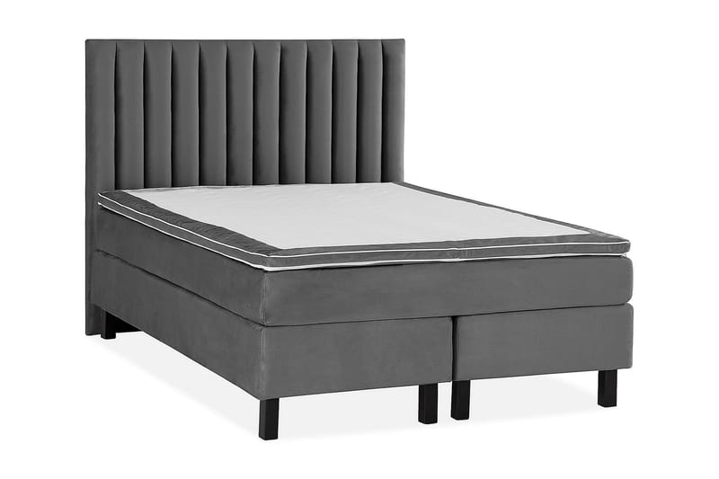 Princess Kontinentalseng 120x200cm - Mørkegrå/Velour - Møbler - Senge - Komplet sengepakke