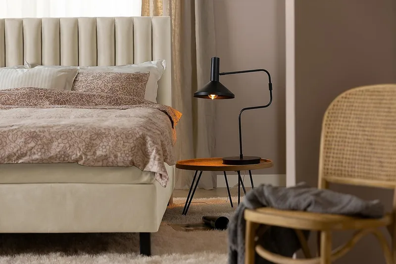 Princess Kontinentalseng 140x200cm - Beige/Velour - Møbler - Senge - Kontinentalsenge