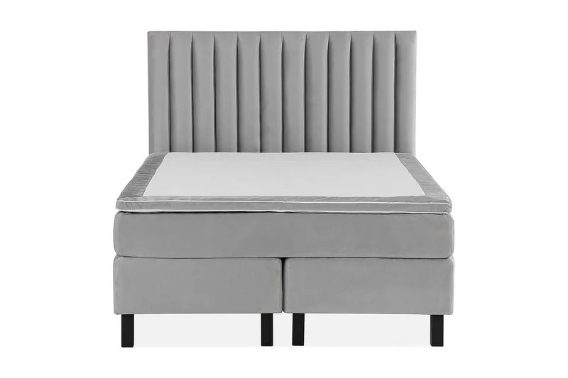 Princess Kontinentalseng 140x200cm - Lysegrå/Velour - Møbler - Senge - Kontinentalsenge