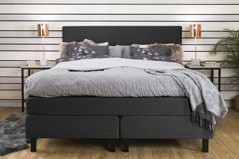 Princess Kontinentalseng 160x200 - mørkegrå - Møbler - Senge - Kontinentalsenge