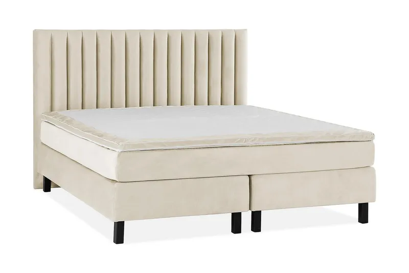 Princess Kontinentalseng 160x200cm - Beige/Velour - Møbler - Senge - Kontinentalsenge