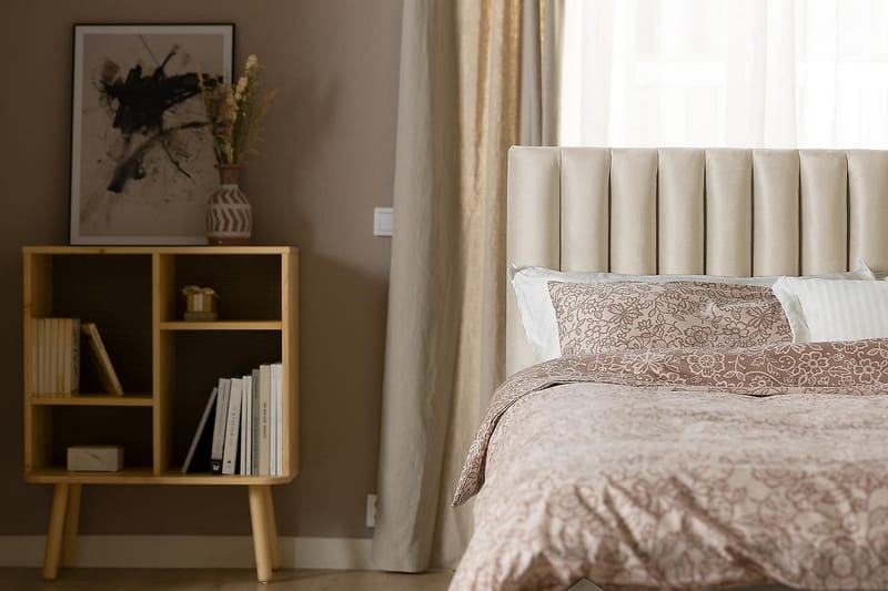 Princess Kontinentalseng 160x200cm - Beige/Velour - Møbler - Senge - Kontinentalsenge