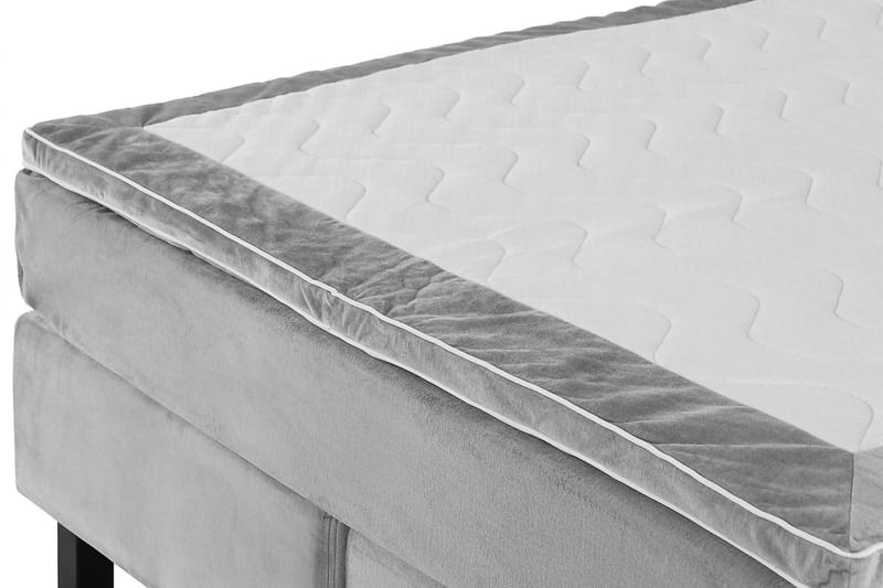 Princess Kontinentalseng 160x200cm - Lysegrå/Velour - Møbler - Senge - Kontinentalsenge
