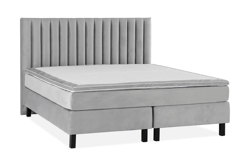 Princess Kontinentalseng 160x200cm - Lysegrå/Velour - Møbler - Senge - Kontinentalsenge