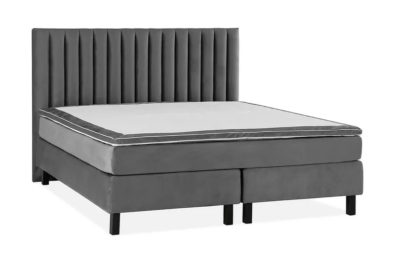 Princess Kontinentalseng 160x200cm - Mørkegrå/Velour - Møbler - Senge - Kontinentalsenge