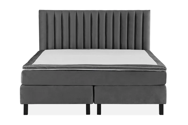 Princess Kontinentalseng 160x200cm, Mørkegrå/Velour