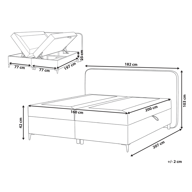 Kontinentalseng Regent 160x200 cm - Taupe - Møbler - Senge - Kontinentalsenge