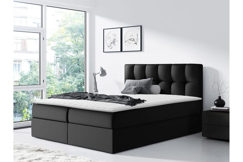 Rico Kontinentalseng 200x208 cm - Sort - Møbler - Senge - Kontinentalsenge