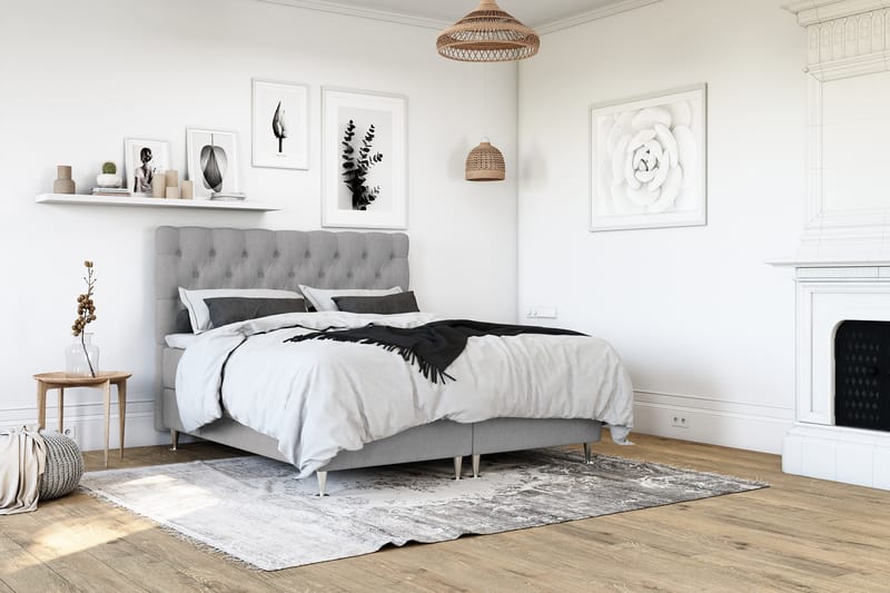 Royal King Size Komplet Sengepakke 140x200 - Lysegrå - Møbler - Senge - Komplet sengepakke