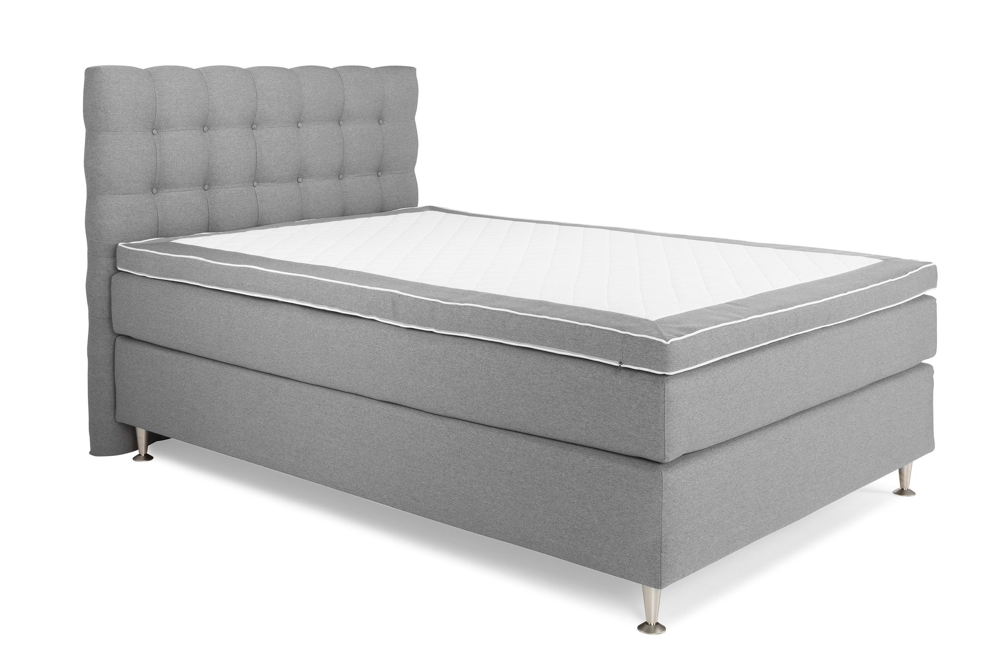 Royal King Size Komplet Sengepakke 140x200 - Lysegrå - Møbler - Senge - Komplet sengepakke