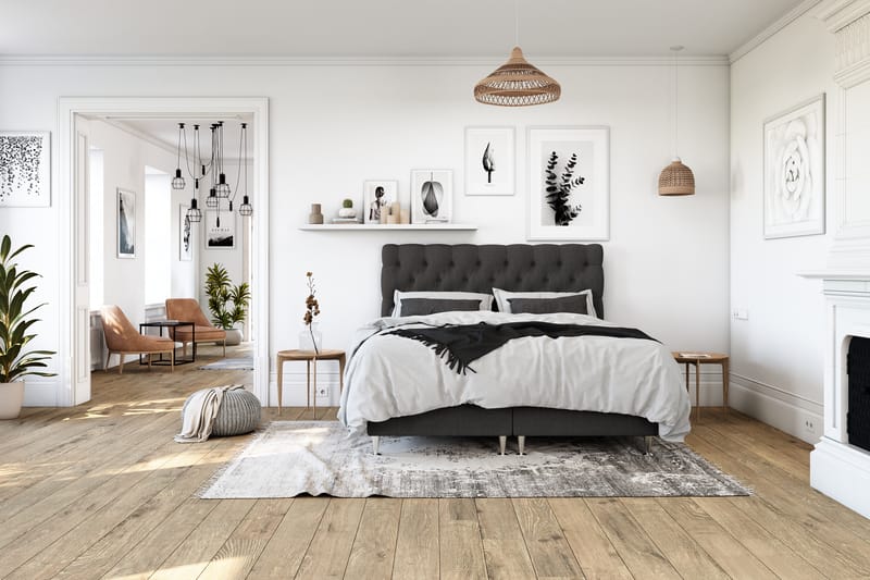 Royal King Size Komplet Sengepakke 140x200 - Mørkegrå - Møbler - Senge - Kontinentalsenge