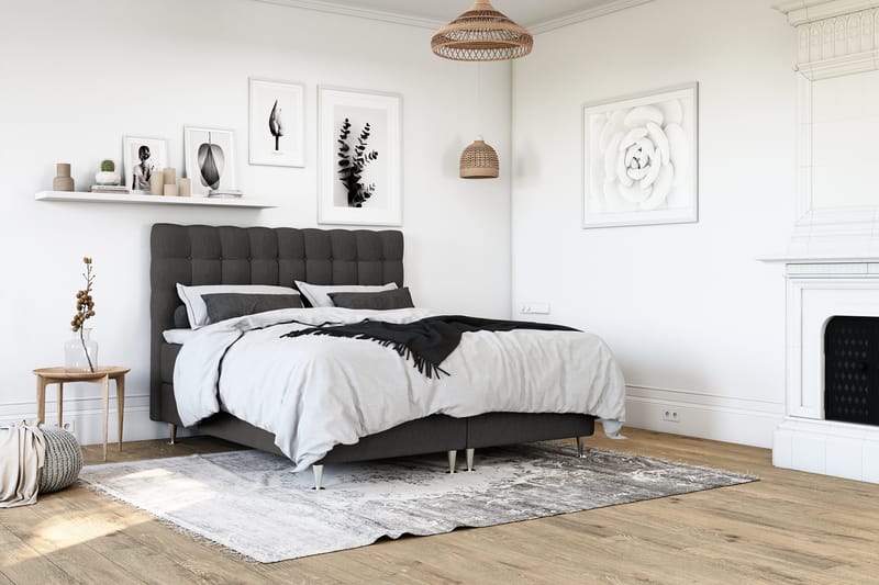 Royal King Size Komplet Sengepakke 140x200 - Mørkegrå - Møbler - Senge - Kontinentalsenge