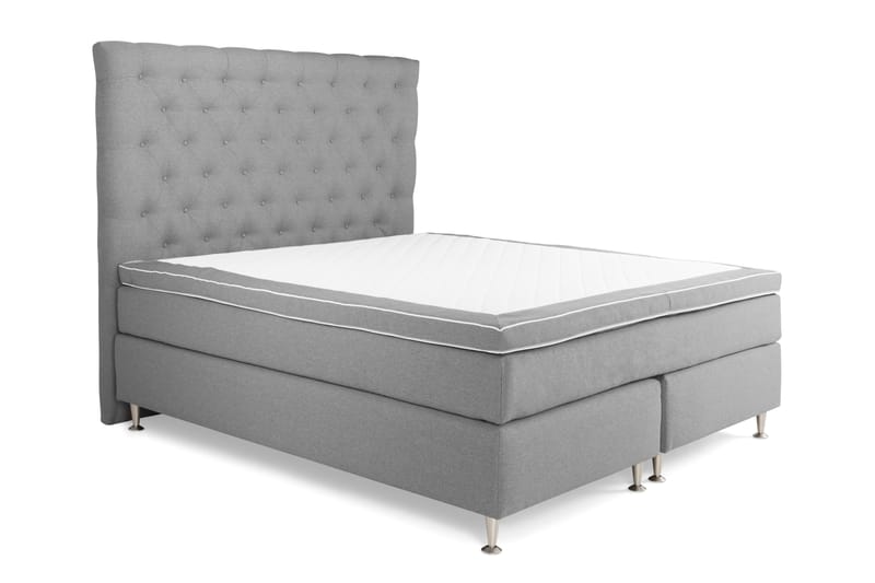 Royal King Size Komplet Sengepakke 180x200 - Lysegrå - Møbler - Senge - Komplet sengepakke