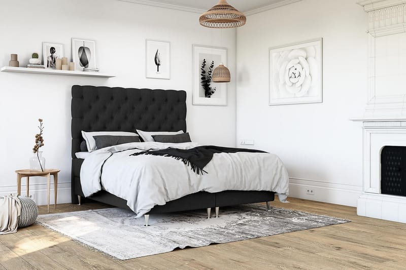 Royal King Size Kontinentalseng 140x200 cm - Sort - Møbler - Senge - Kontinentalsenge