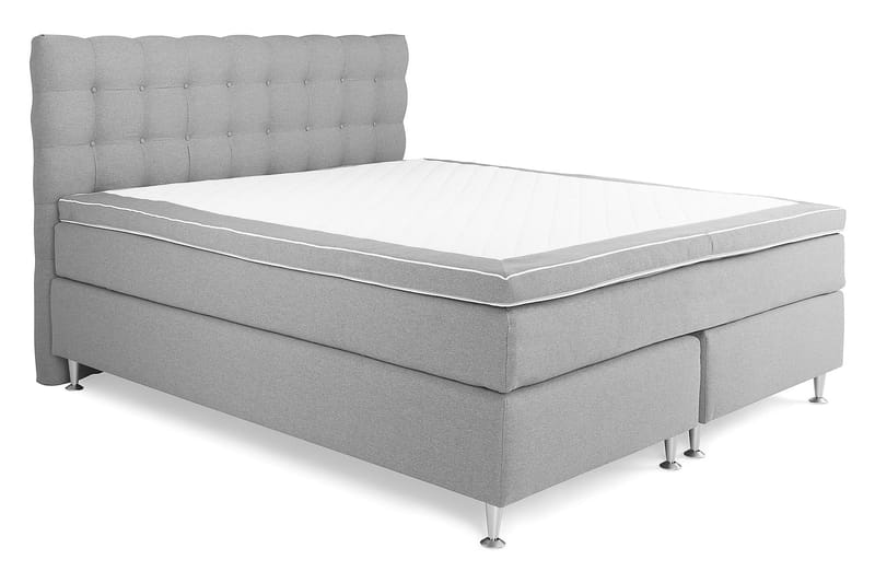 Royal King Size Kontinentalseng 180x200 cm - Lysegrå - Møbler - Senge - Komplet sengepakke