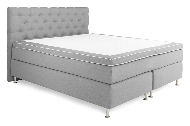 Royal King Size Kontinentalseng 180x200 cm - Lysegrå - Møbler - Senge - Komplet sengepakke