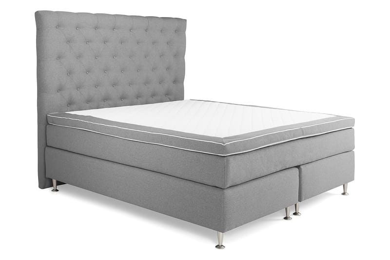 Royal King Size Kontinentalseng 180x200 cm - Lysegrå - Møbler - Senge - Komplet sengepakke