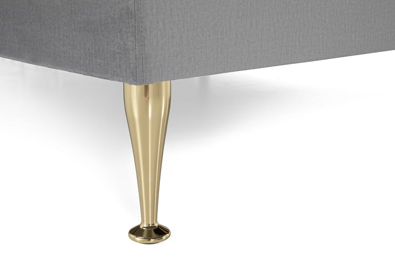 Royal Velvet Komplet Sengepakke 160x200 - Lysegrå med Høje Guldben - Komplet sengepakke - Kontinentalsenge - Dobbeltsenge