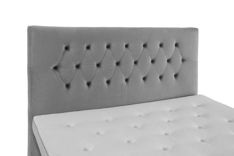 Royal Velvet Komplet Sengepakke 160x200 - Lysegrå med Lave Formede ben - Komplet sengepakke - Kontinentalsenge - Dobbeltsenge