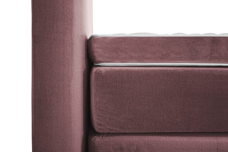 Royal Velvet Komplet Sengepakke 160x200 - Lyserød med Formede ben - Komplet sengepakke - Kontinentalsenge - Dobbeltsenge