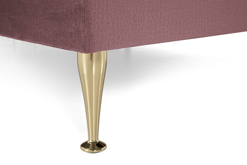 Royal Velvet Komplet Sengepakke 160x200 - Lyserød med Høje Guldben - Kontinentalsenge - Dobbeltsenge