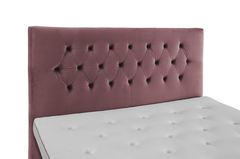 Royal Velvet Komplet Sengepakke 160x200 - Lyserød med Høje Sølvben - Komplet sengepakke - Kontinentalsenge - Dobbeltsenge