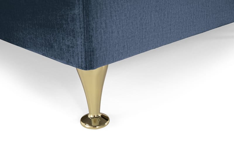 Royal Velvet Komplet Sengepakke 160x200 - Mørkeblå med Lave Guldben - Kontinentalsenge - Dobbeltsenge
