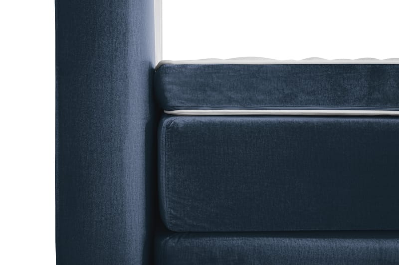 Royal Velvet Komplet Sengepakke 160x200 - Mørkeblå med Lave Sølvben - Kontinentalsenge - Dobbeltsenge