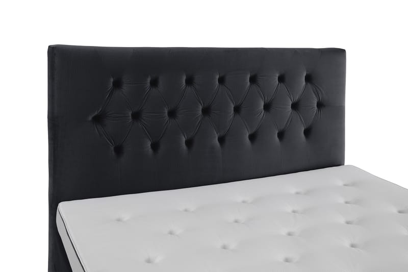 Royal Velvet Komplet Sengepakke 160x200 - Sort med Formede Ben - Komplet sengepakke - Kontinentalsenge - Dobbeltsenge