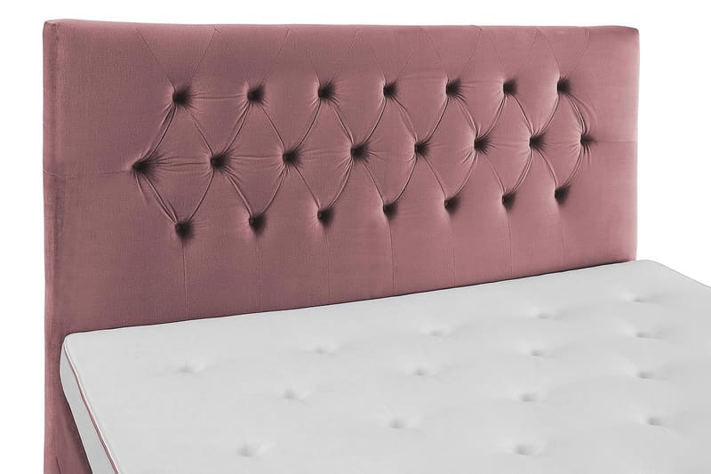 Royal Velvet Komplet Sengepakke 180x200 - Lyserød med Høje Sølvben - Komplet sengepakke - Kontinentalsenge - Dobbeltsenge