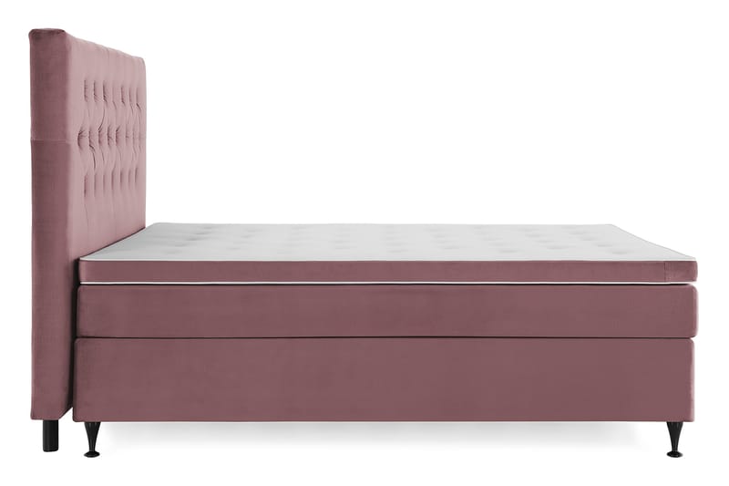 Royal Velvet Komplet Sengepakke 180x200 - Lyserød med Lave Sorte Ben - Kontinentalsenge - Dobbeltsenge