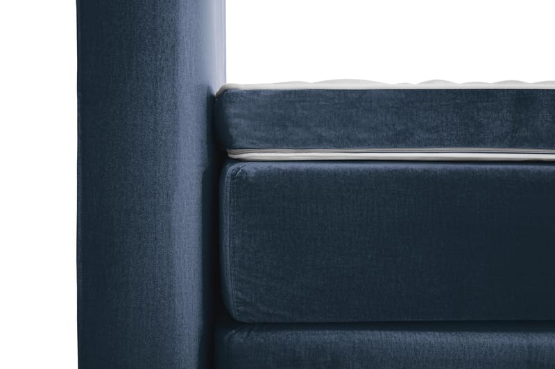 Royal Velvet Komplet Sengepakke 180x200 - Mørkeblå med Formede Ben - Komplet sengepakke - Kontinentalsenge - Dobbeltsenge