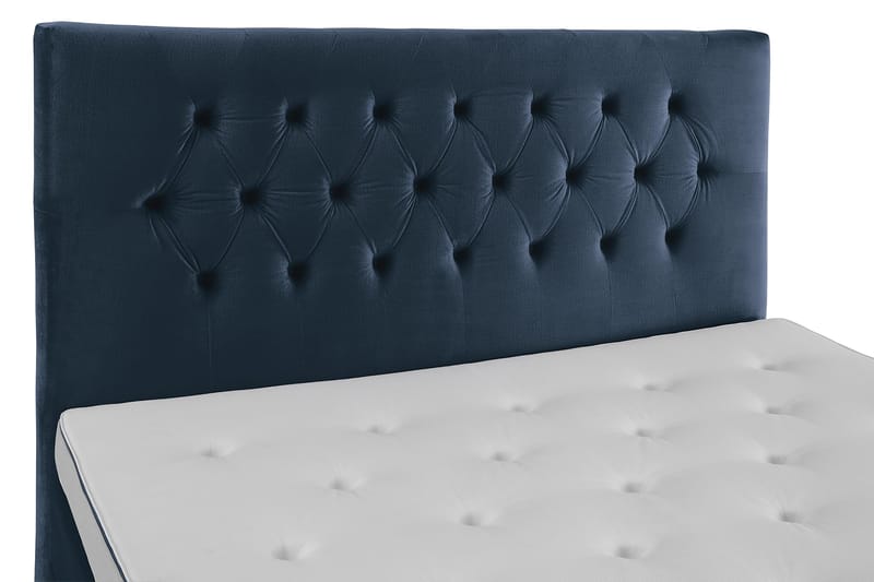 Royal Velvet Komplet Sengepakke 180x200 - Mørkeblå med Høje Guldben - Komplet sengepakke - Kontinentalsenge - Dobbeltsenge