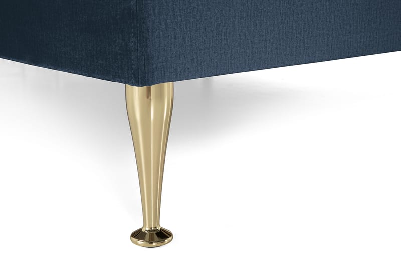 Royal Velvet Komplet Sengepakke 180x200 - Mørkeblå med Høje Guldben - Komplet sengepakke - Kontinentalsenge - Dobbeltsenge
